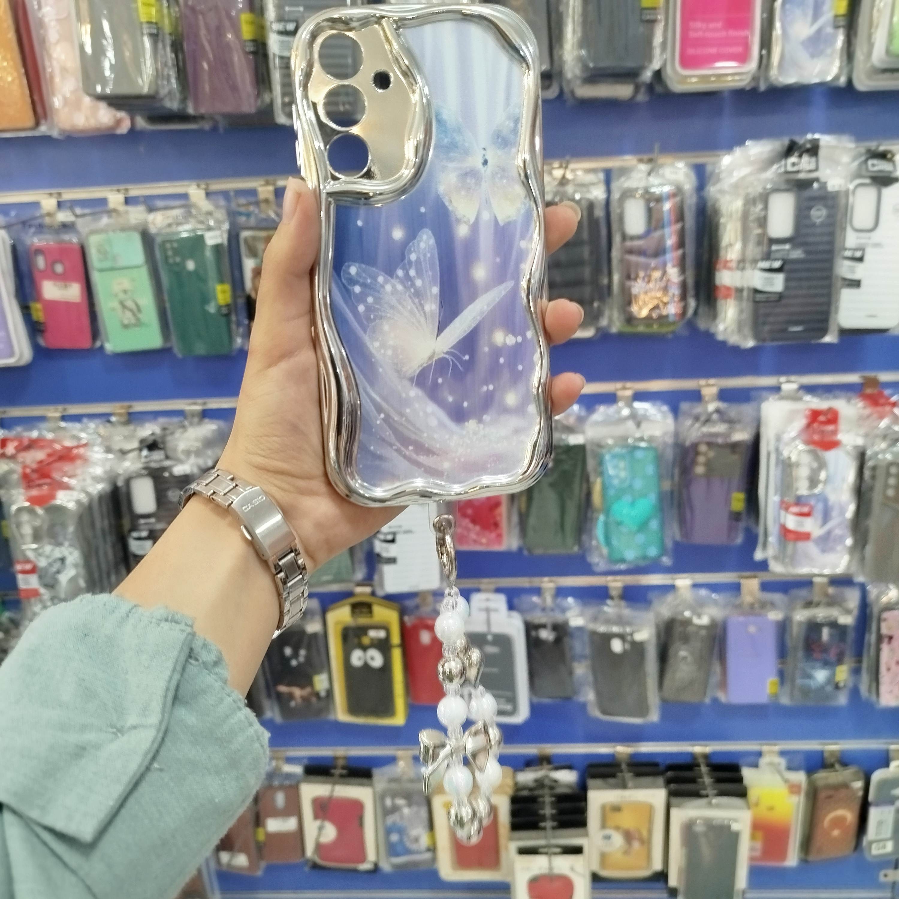 گارد سامسونگ A16 آویزدار پروانه آبی