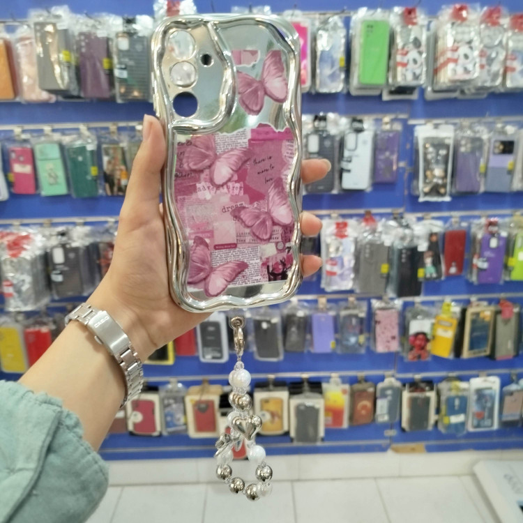 گارد سامسونگ A16 آویزدار پروانه صورتی