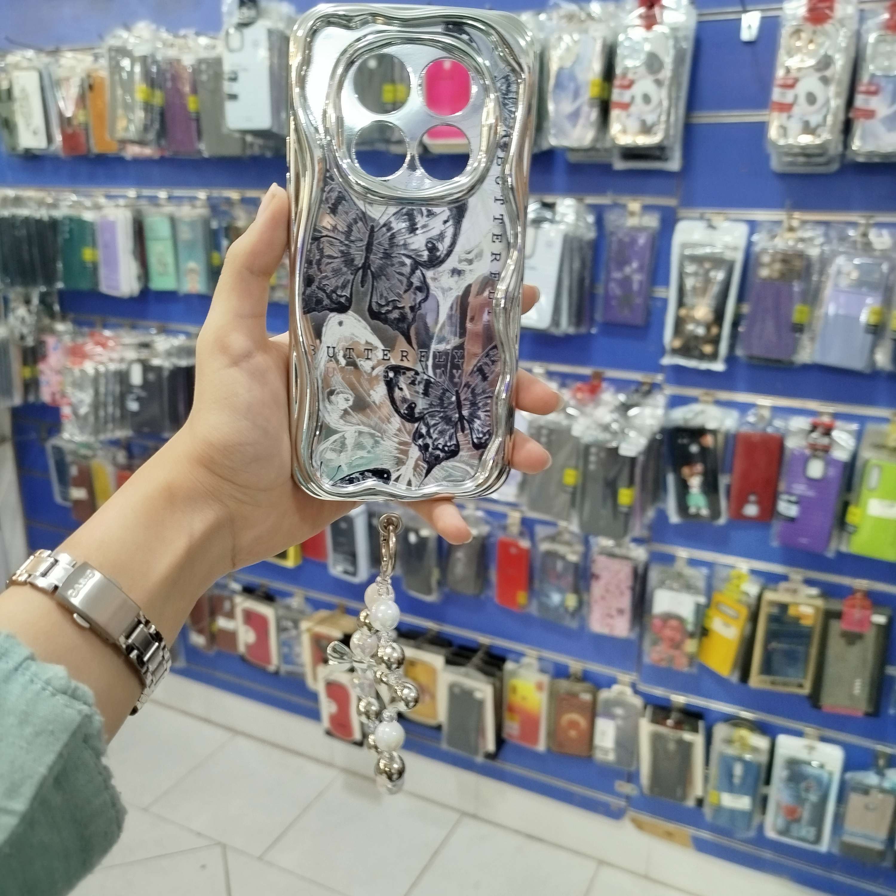 گارد شیائومی نوت 14 پرو آویزدار پروانه مشکی