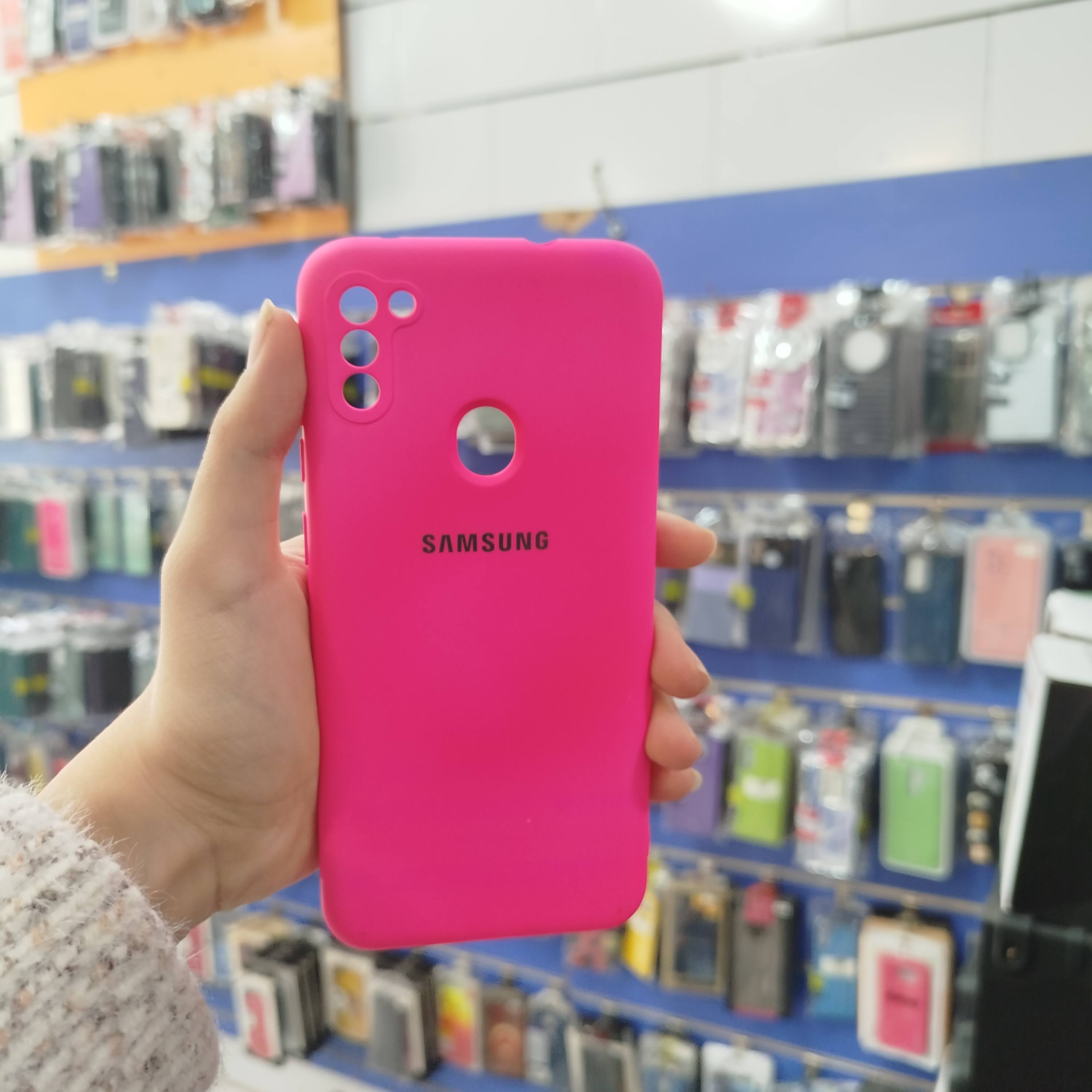 گارد سامسونگ A11 سیلیکونی صورتی