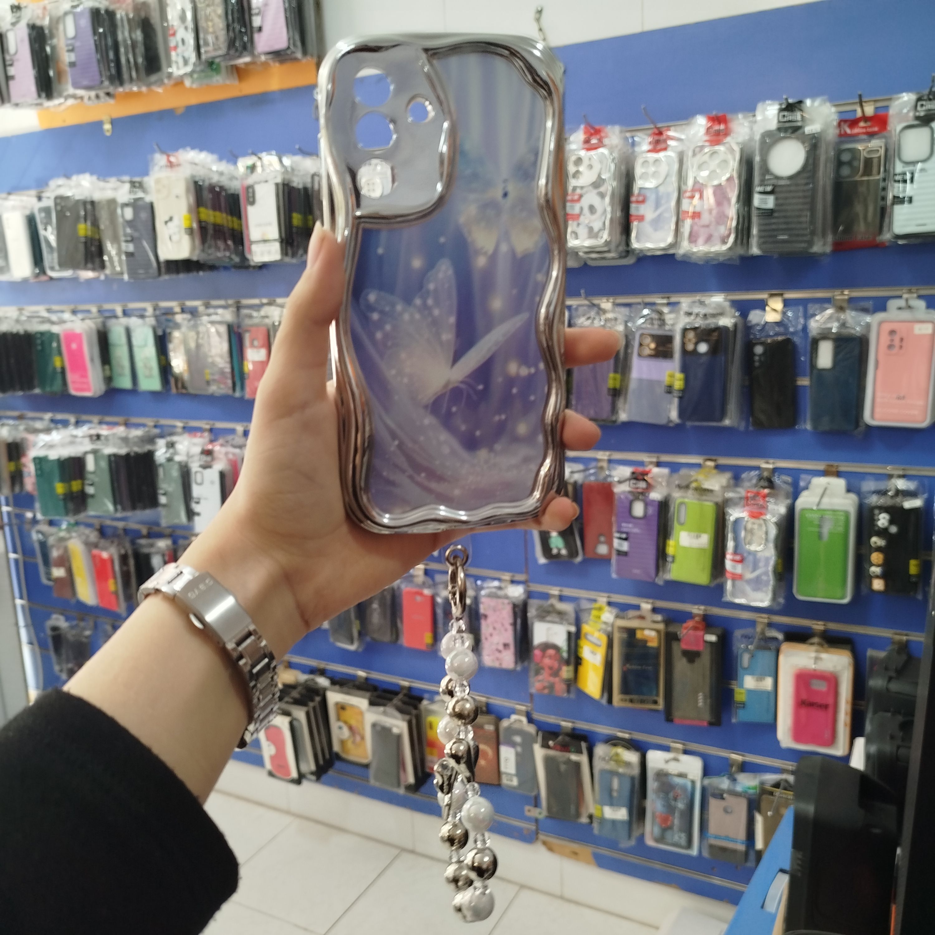 گارد سامسونگ A56 آویزدار پروانه آبی