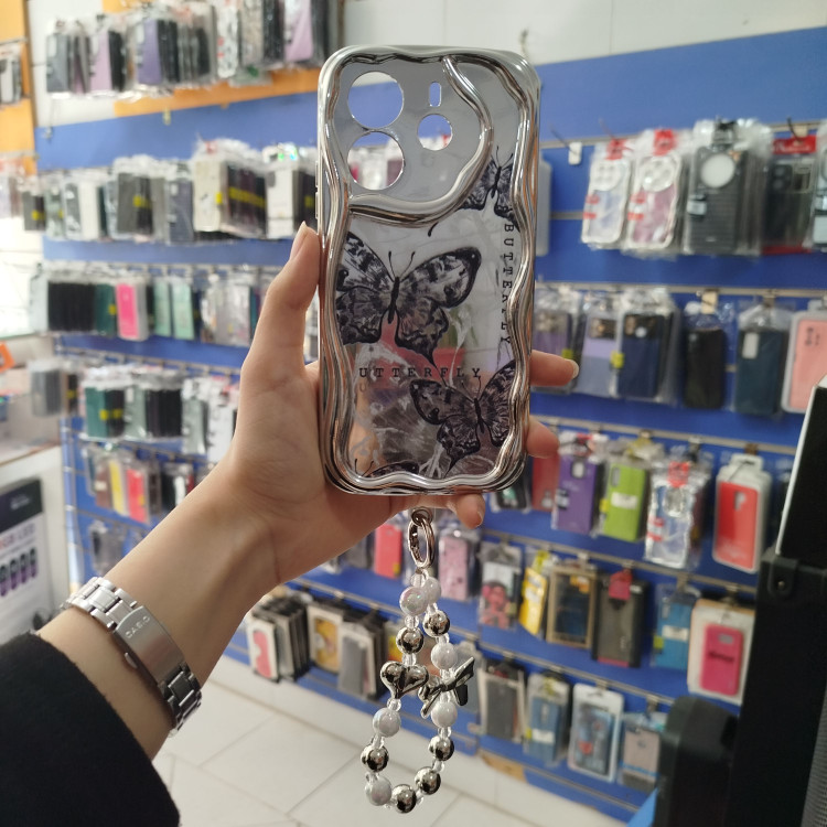 گارد شیائومی نوت 14 آویزدار پروانه مشکی