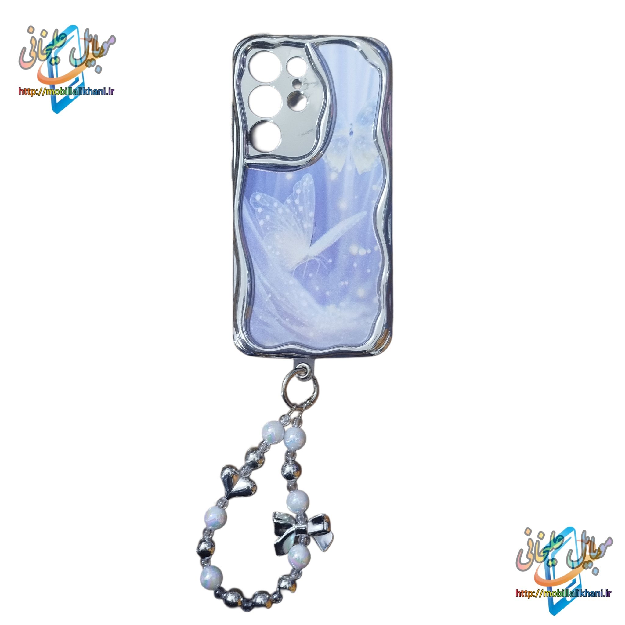 گارد سامسونگ S24 ULTRA آویزدار طرح پروانه آبی