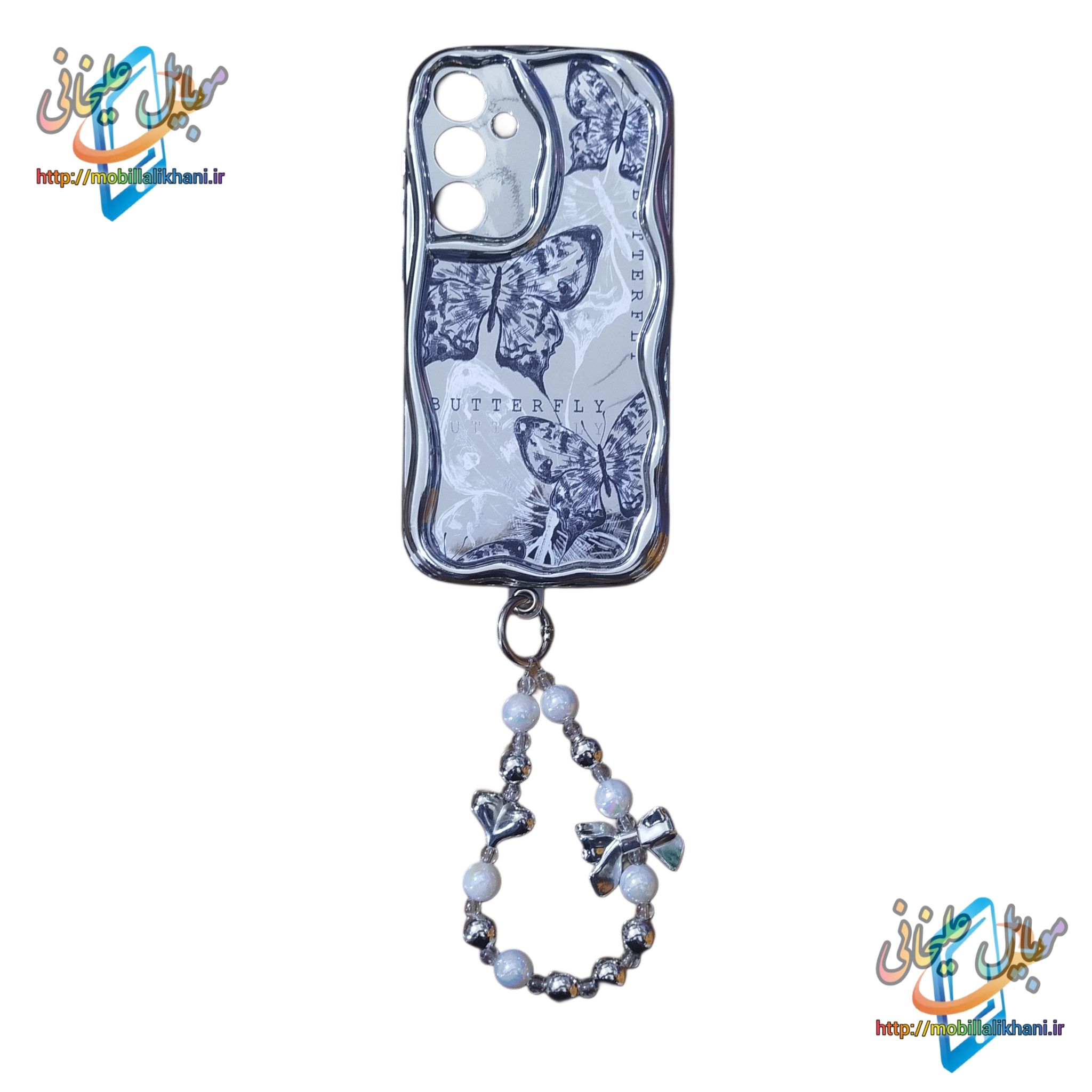 گارد سامسونگ S24 FE آویزدار پروانه مشکی